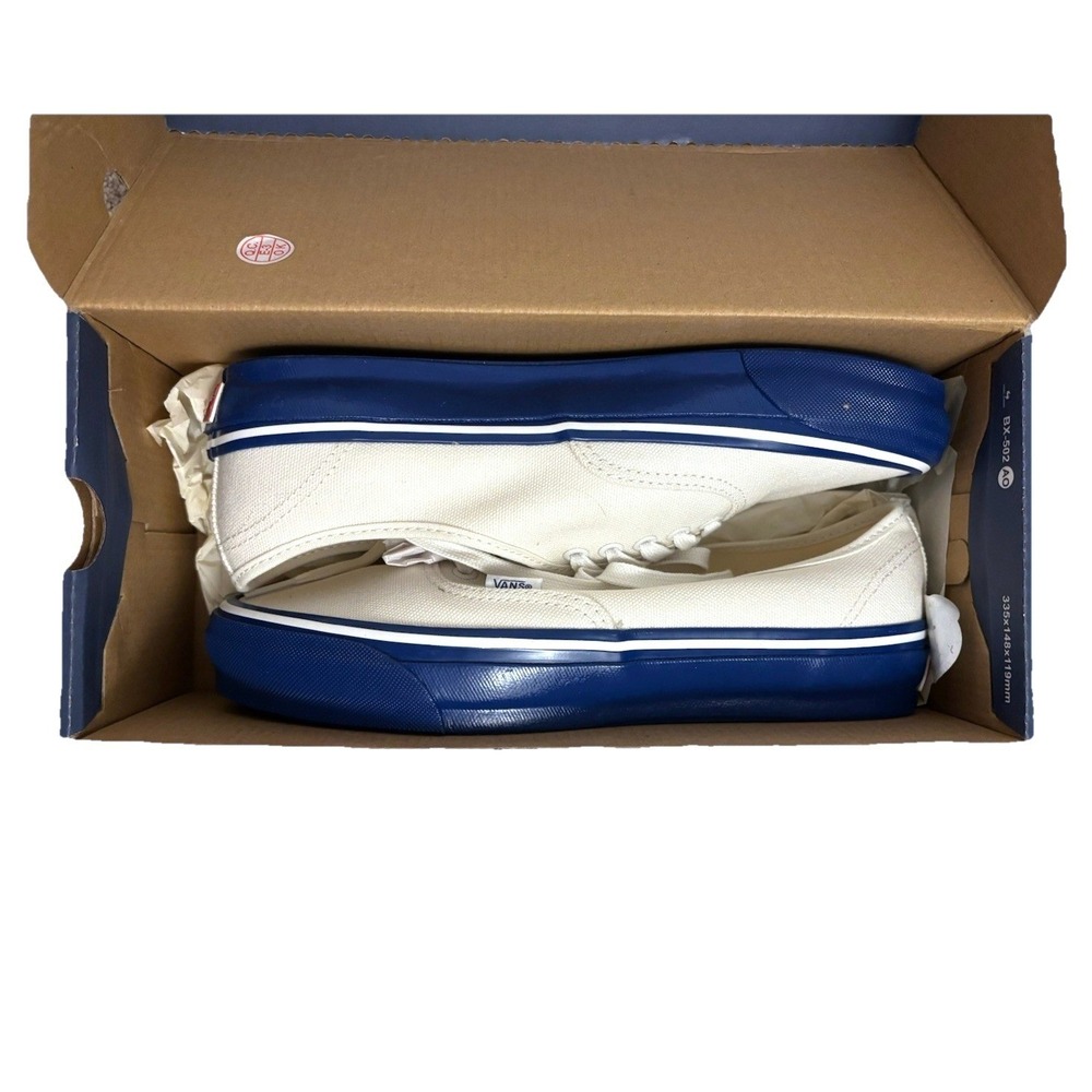 Vans Premium Authentic 44 LX Duck Canvas Shoe Men 10 Ivory Blue Low Top Cushion - Picture 6 of 9